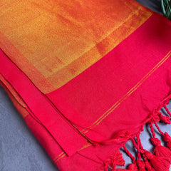 MAJENTA WITH GOLDEN BORDER KHADI COTTON SAREE (SU 754)