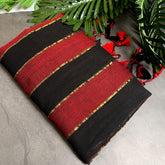RED & BLACK WITH GOLDEN STRIPES MUL COTTON SAREE (SU 742)