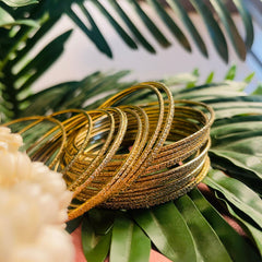 CLASSIC GOLD SPARKLE BANGLES (SJ 112)