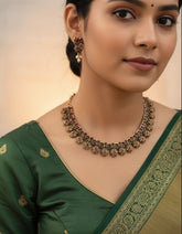 Antique Floral Ruby Necklace Set (SJ 33)