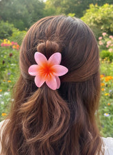 KOREAN CLAW HAIR CLIPS PINKY ORANGE ( SJ 73 ) ( 1 count )