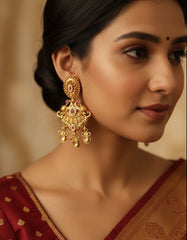 Antique Gold Temple Style Earrings