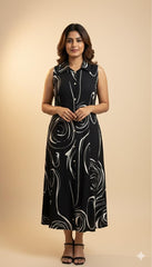 MODERN ART BLACK LOOP DRESS- SU 605