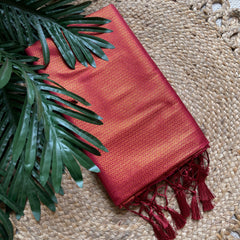 RAJASI CRIMSON RED WITH GOLD WEAVE SOFT SILK SAREE (SU 724)
