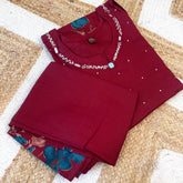 MAROON FLORAL GRACE KURTHI SET (SU 670)