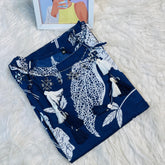 NAVY BLUE BOTANICAL CHARM TOP (SU 671)