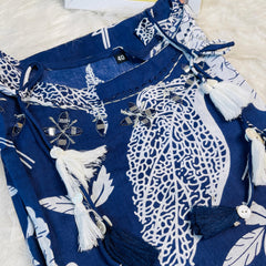 NAVY BLUE BOTANICAL CHARM TOP (SU 671)