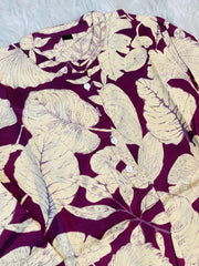 EARTHY LEAF PRINT BUTTON NECK SHORT KURTHI (SU 669)