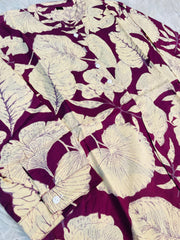EARTHY LEAF PRINT BUTTON NECK SHORT KURTHI (SU 669)
