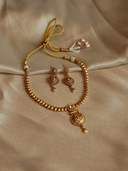 Elegant Kundan Stone Necklace Set with Dangler Pendant ( SJ 26)