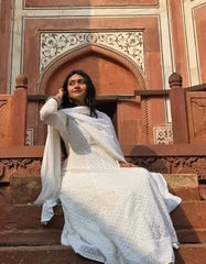 Pure white Anarkali Salwar suit (SU 293)