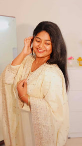 Cream Heavy Work Salwar Suit (SU 279)