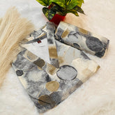 Ash V neck round print Co-ord set (SU 364)