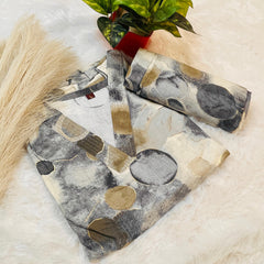 Ash V neck round print Co-ord set (SU 364)