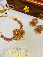 Goddess Lakshmi Temple Jewelry Necklace Set