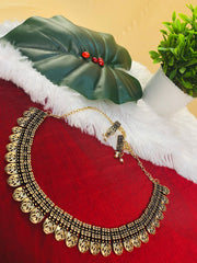 Antique Matte Black Filigree Necklace Set ( SJ 34)
