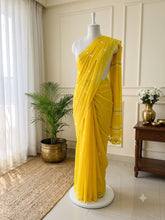 SUNSHINE☀️✨SUN YELLOW WITH WHITE THREAD DESIGN PREMIUM JAMDANI COTTON SAREE (SU 835)