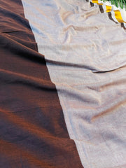 BROWN CHANDANA🤎💫 GOLDEN DRAPE MUL COTTON SAREE (SU 757)