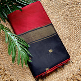 RED WITH BLACK MAHESWARI COTTON SAREE (SU 726)