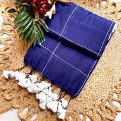 NEELIMA INK BLUE MULCOTTON SAREE (SU 741)