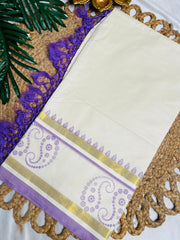 LAVENDER MIST 💜✨COTTON SET SAREE ( SU 788)