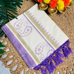 LAVENDER MIST 💜✨COTTON SET SAREE ( SU 788)