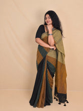 Niranjana✨🌿 Green & Mustard Yellow Black Cotton Saree (SU 906)