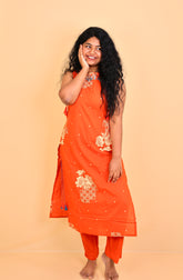 ORANGE WITH DOT PRINT CHARM CO ORD SET (SU 699)