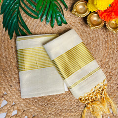 READY TO WEAR✨ GOLDEN STRIPES SET MUND WITH TASSELS (SU 781)