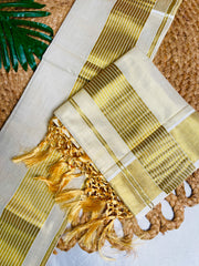 READY TO WEAR✨ GOLDEN STRIPES SET MUND WITH TASSELS (SU 781)