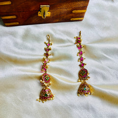 Traditional Indian Gold-Plated Long Jhumka Earrings (SJ 182)