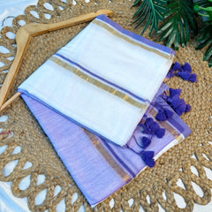 NEELAMBARI🪻MIST MUL COTTON SAREE (SU 758)