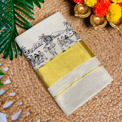 KERALA FOLK ART✨🌼 TISSUE KASVU SAREE(SU 789)