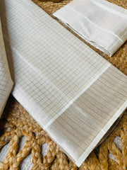 Ready to wear Champagne gold check saree SU 478