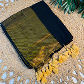 SHYAMA🖤✨BLACK MUL COTTON SAREE (SU 761)