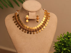 Antique Floral Coin Necklace Set (SJ 174)