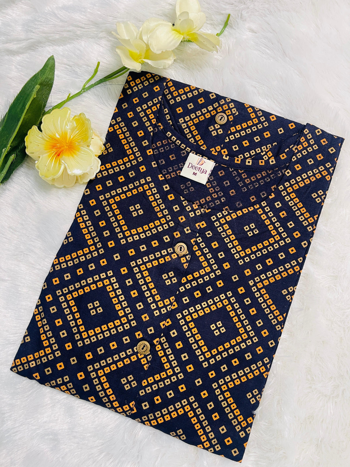 Dark Blue Kurtha Top