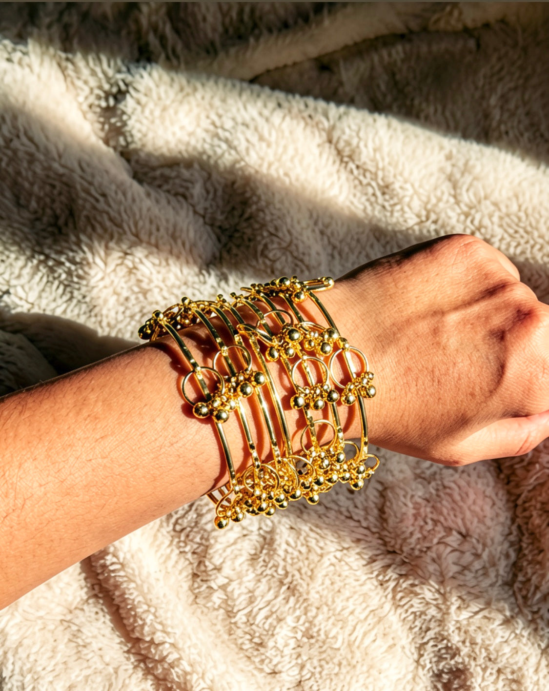 Gold-Toned Bangle Set with Ghungroo Charm Drops SJ 152