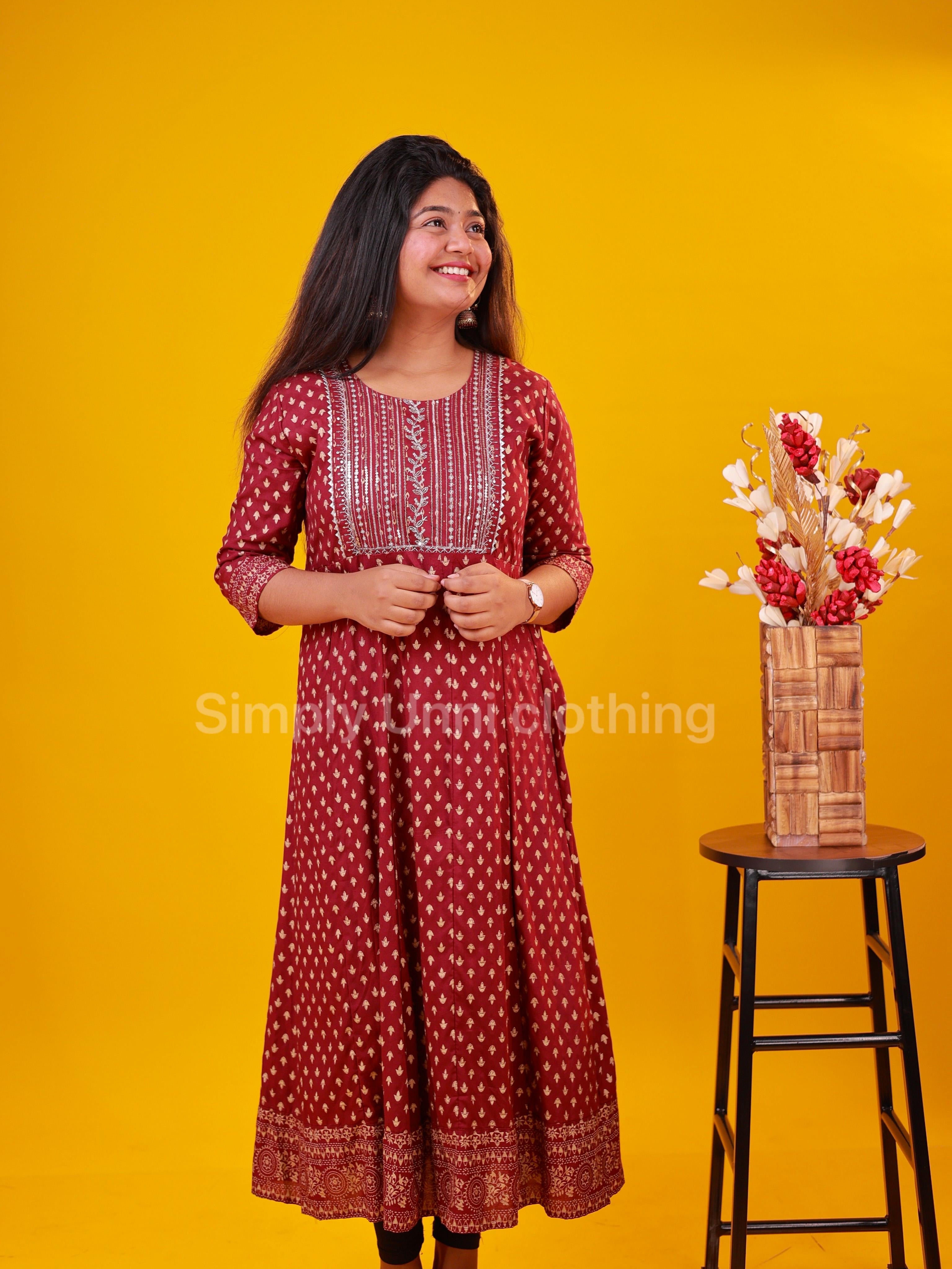 Dark Maroon Sequence Top