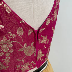 RANI PINK BROCADE SILK READYMADE BLOUSE ✨(SU 883)