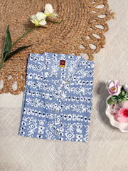 Light Blue Printed Short Kurti