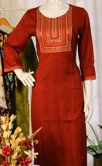 Brick Red Kurtha Top - Casual Kurtha (SU 198)