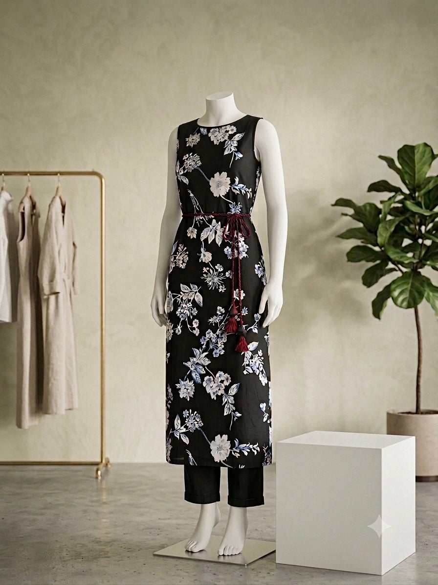 BLACK CHARM CO ORD SET (SU 700)
