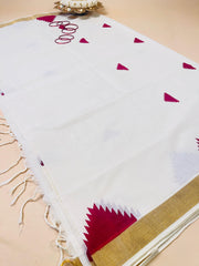 Maroon temple work saree
