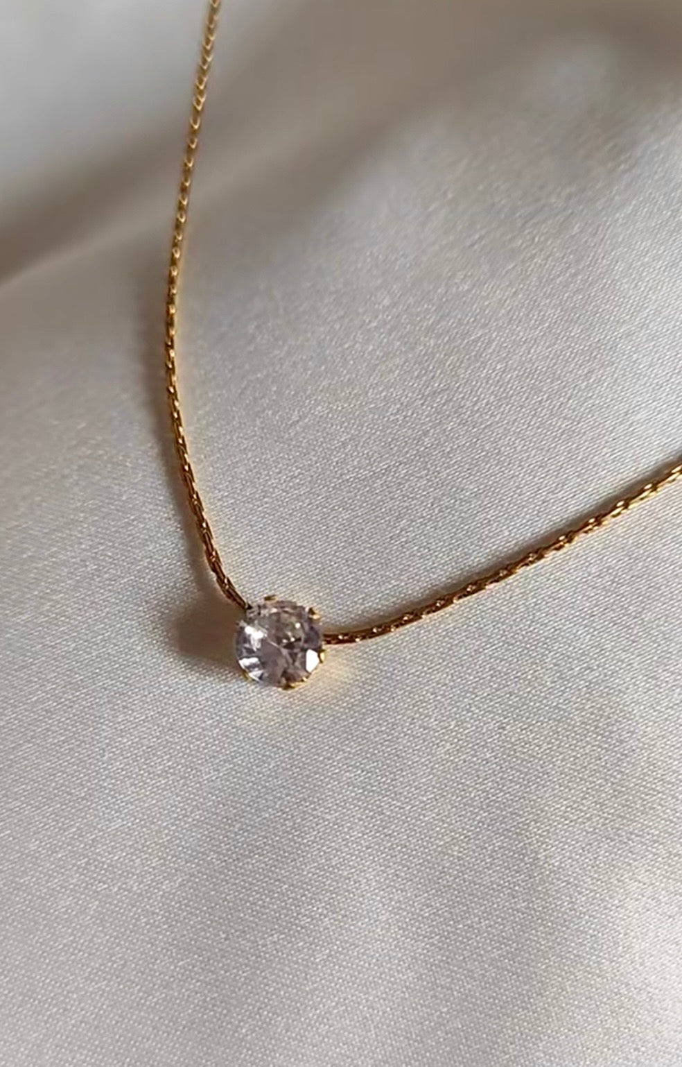 Gold Plated Stainless Steel Anti Tarnish Stone Studded Pendant Necklace SJ 158