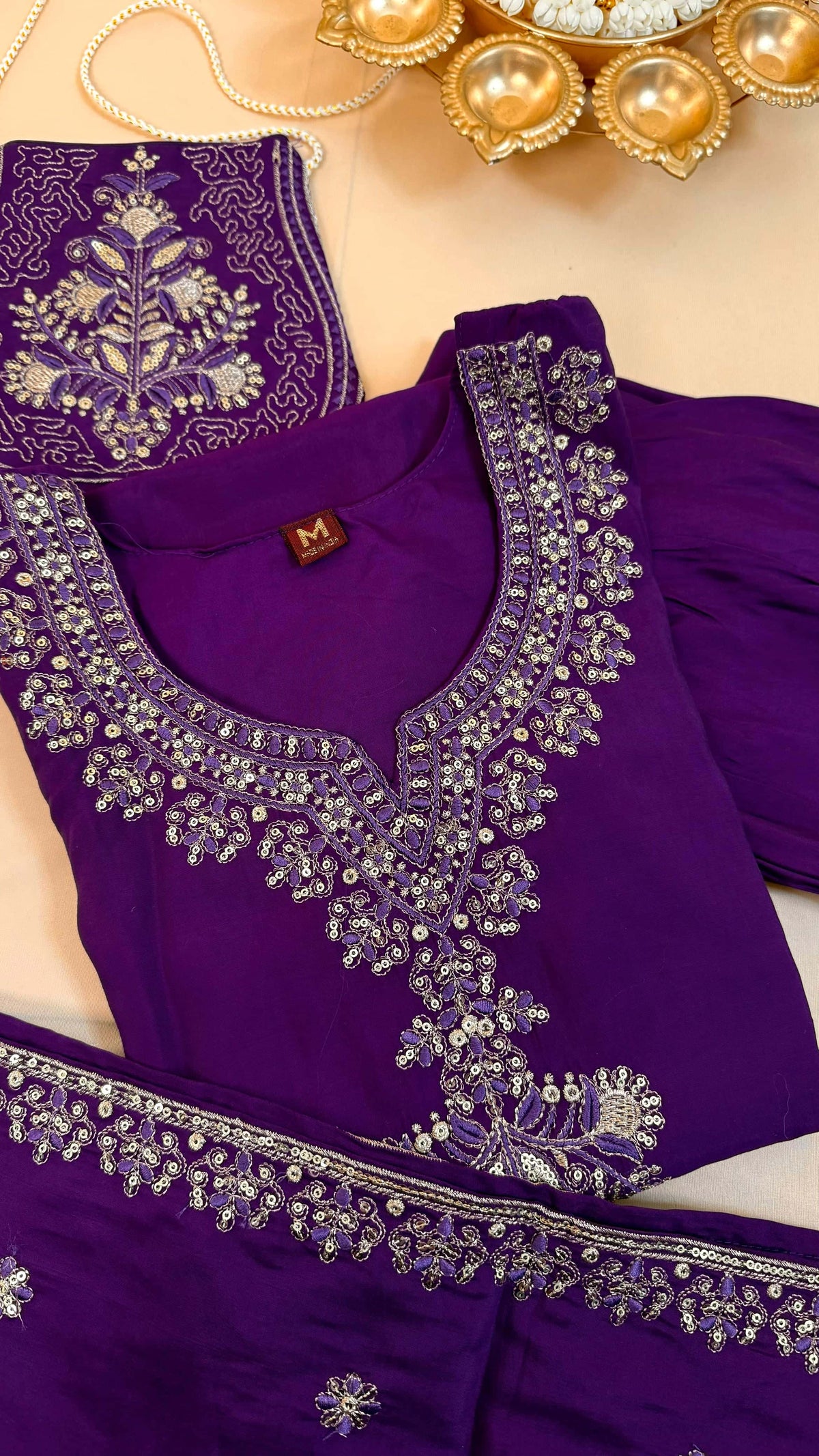Violet Salwar set with bag