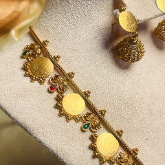 MANGALA✨COIN NECKLACE WITH JHUMKA SET (SJ 208)