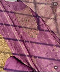 Lavender Mul Silk Salwar Suit- Elegant Salwar Set