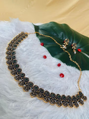 Antique Green Temple Necklace Set