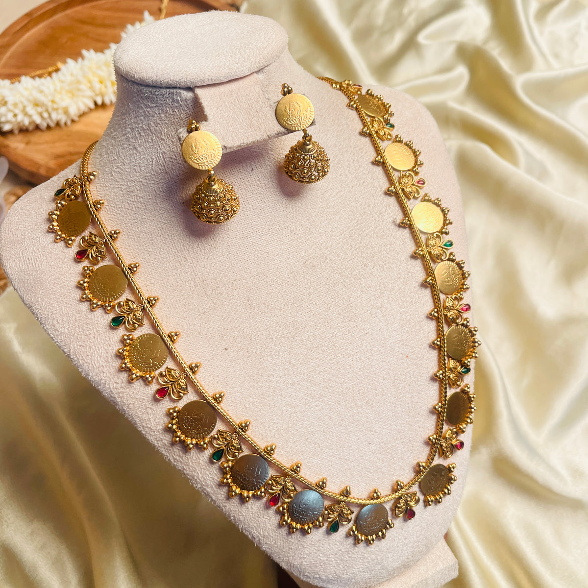 MANGALA✨COIN NECKLACE WITH JHUMKA SET (SJ 208)